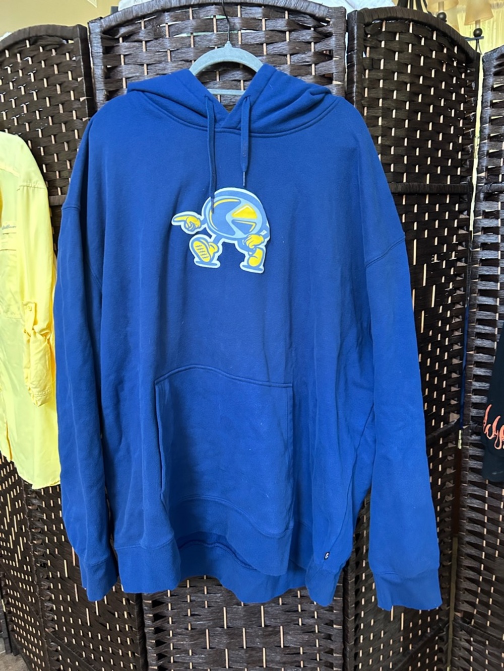 ethika Men's Royal Blue Crewneck Hoodie with Yellow Graphic